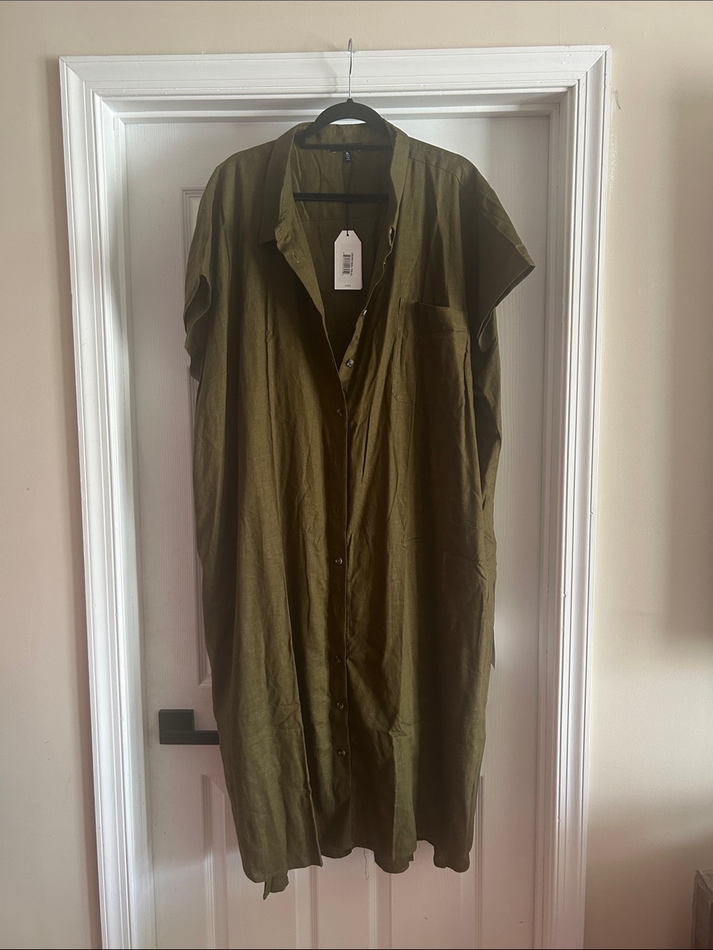 NWOT Universal Standard Olive Green Button Front Lightweight Dress
